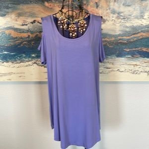 Lavender cold shoulder top